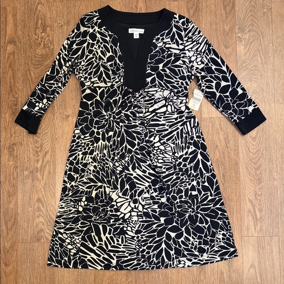 Coldwater Creek Dresses & Skirts - Coldwater Creek Black and Cream Floral Dress